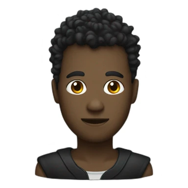a dark man with a curly black mohawk sticker