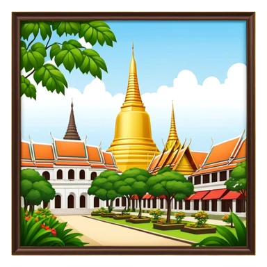 ​Cinematic Realistic Nakhon Pathom, Thailand, depicted as a historic cityscape dominated by the iconic Phra Pathom Chedi, surrounded by lush gardens, bustling local markets, and traditional Thai architecture, bathed in warm golden light and rendered with rich textures that capture its cultural and historical significance, sticker