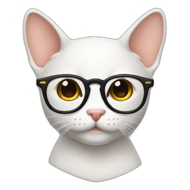 Gato sin pelo y con lentes  sticker