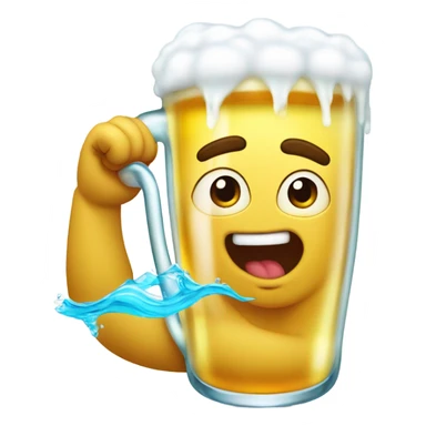 Swimming in glass of beer sticker