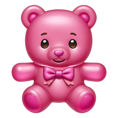 pink boy gummy bear with bow sticker