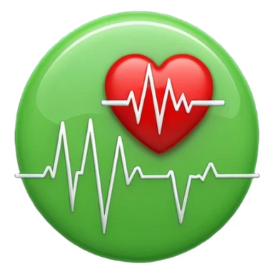 green dot with ECG heartbeat line sticker