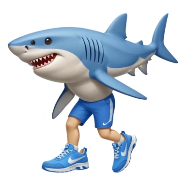 Shark with legs using blue Nike snicker  sticker