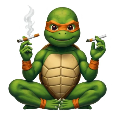Ninja turtle smoking marijuana sticker