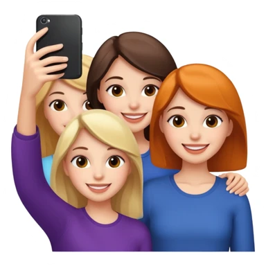 Three girls taking selfie sticker