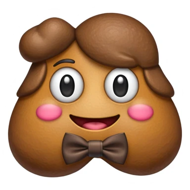 A distinguished poop emoji with a bowtie sticker