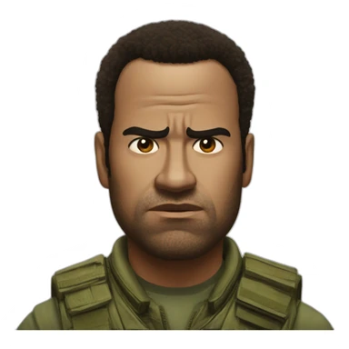 frowning kirk from tropic thunder sticker