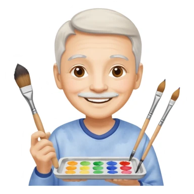 Senior with watercolor tray & brush sticker