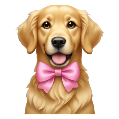 Golden retriever with pink bow sticker