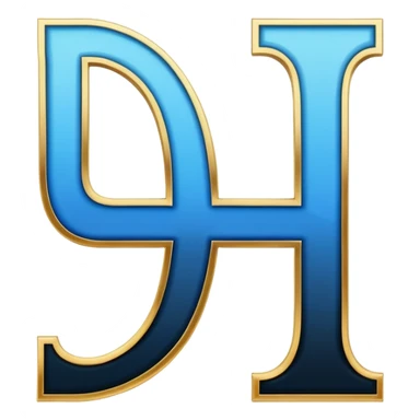 Bold Black-Blue-White-Gold Font Letter “I” sticker
