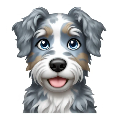 Blue Merle Doodle with Light Blue Eyes/Pupils sticker