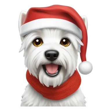 Westie in Santa hat and scarf sticker