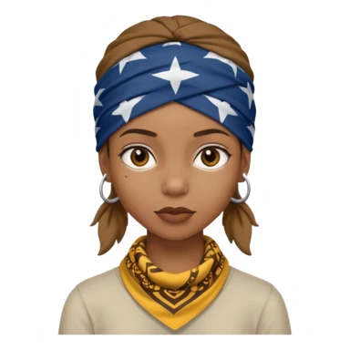 African American girl thats a bit skinny with bandanna on head sticker