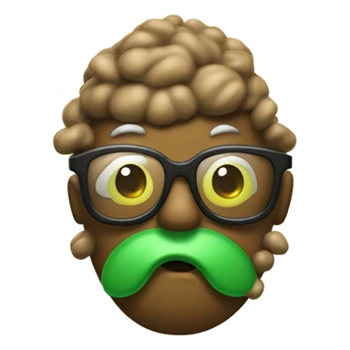 Poop with glasses that green and extra stinky sticker