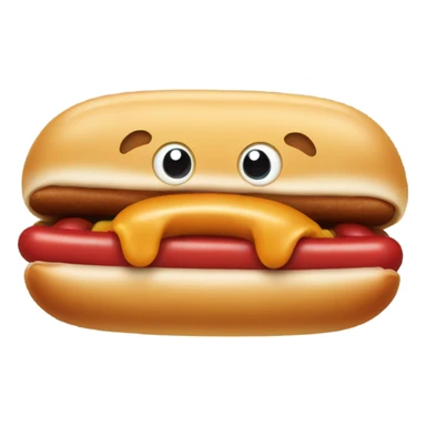 Dog eating a hotdog sticker