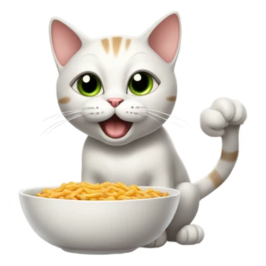 hungry cat, begging for food sticker