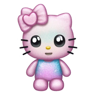 glitter pastel hello kitty sticker