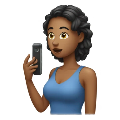 a confuse women trying to record a video sticker