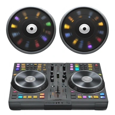 create an image of a DJ spinning a jog wheel on a ddj flx-4 controller with the inscription "baeshhh" sticker