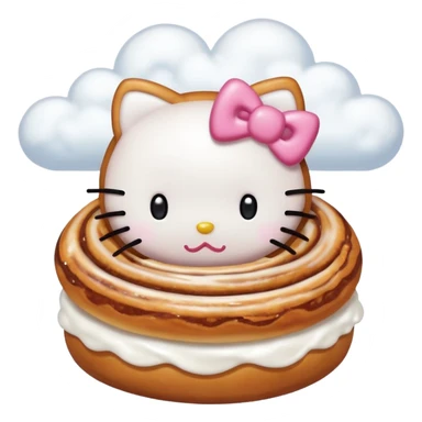 Cinnamon roll from hello Kitty dancing in the clouds sticker
