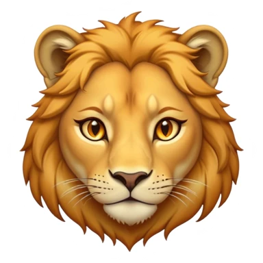 Cinematic Noble Lioness Portrait Emoji, Poised and regal, with a graceful, athletic build and a sleek, tawny Fur, piercing soulful amber eyes, Simplified yet sharp and sophisticated features, highly detailed, glowing with a warm, dignified glow, high shine, intelligent and fierce, stylized with an air of wild elegance, focused and attentive, soft glowing outline, capturing the essence of a watchful and confident lioness, so majestic it feels as though it could silently prowl out of the screen with effortless authority! sticker