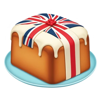 A delicious pound cake with London-inspired decorations sticker