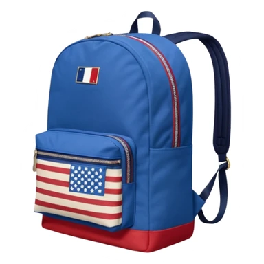 simple blue backpack with tommyjeans logo like american flag ony at the bottom pocket 

 sticker