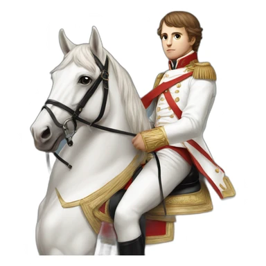 young napoleon on white horse sticker