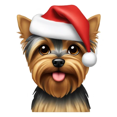 yorkie with a Santa hat sticker