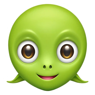 lime green cute kawaii alien sticker