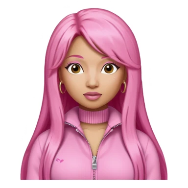 Nicki Minaj long pink hair, pink jumpsuit sticker