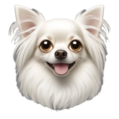 white long-haired chihuahua face sticker