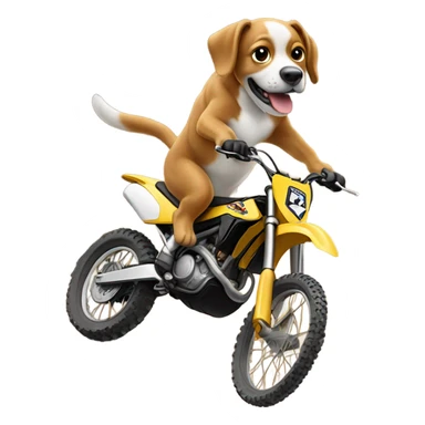 A dog hitting a jump on a dirt bike sticker