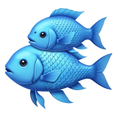 two pale blue fishes kissing sticker