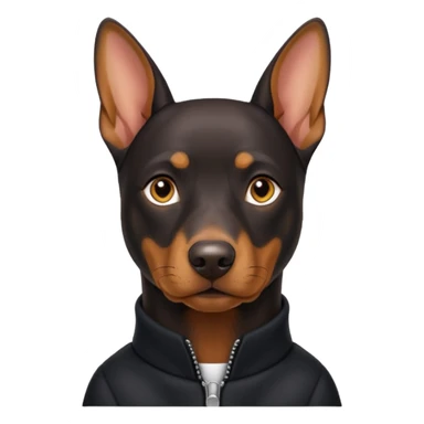 Dobermann on cropped ears sticker
