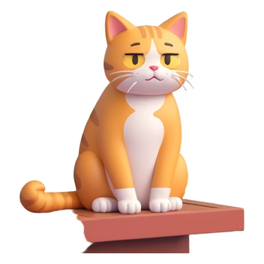 sad cat waiting for owner outside on balcony during rain sticker