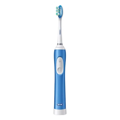 Oral-B electric toothbrush blue and white sticker