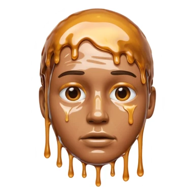 man coved in melting plastic sticker