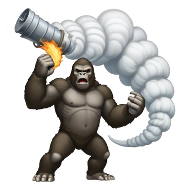 king kong having a fight with a tornado sticker