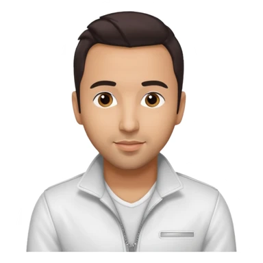 Howie Dorough from Backstreet Boys with dark brown hair, white outfit sticker
