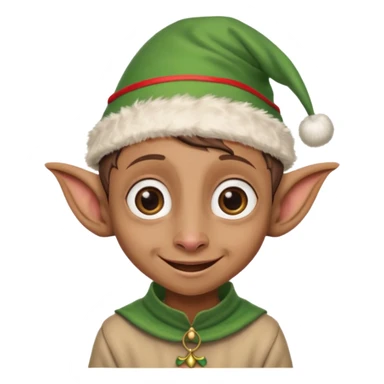 dobby the house elf from harry potter smiling and wearing a christmas elf hat sticker
