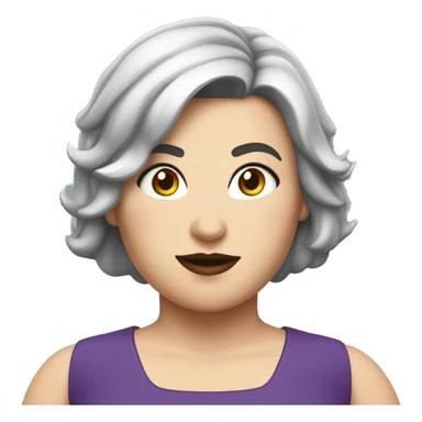 Overweight white brunette with Betty Paige haircut female superhero sticker