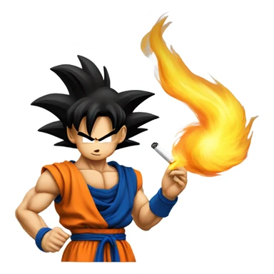 Super SAIYAN goku smoking a cigarette sticker