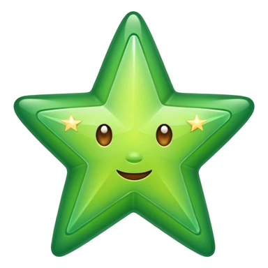 Star colored starbucks green, no face sticker