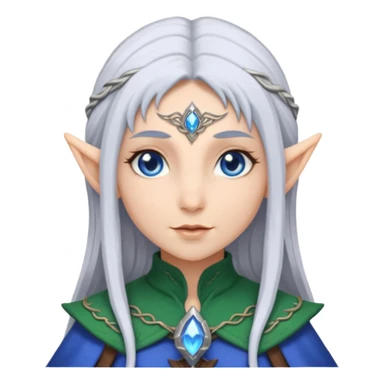 Frieren the female elf mage with silver hair sticker