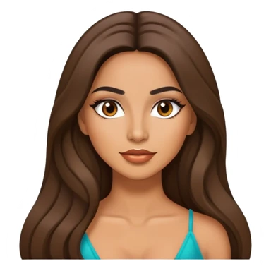 pretty latina long hair baddie with makeup sticker