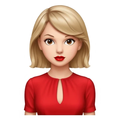 Taylor Swift red lips and elegant look sticker