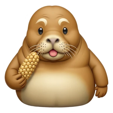 Walrus holding peanuts sticker