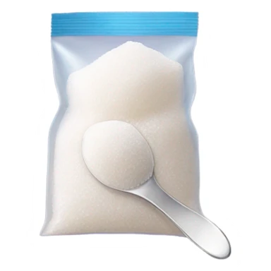 Bag of sugar with spoon sticker