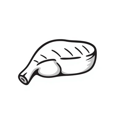 cooked beef, hand drawn black doodle style sticker